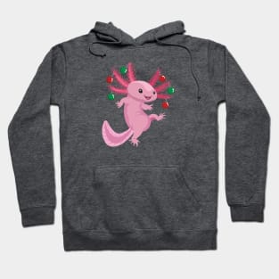 Festive Axolotl (Leucistic) Hoodie